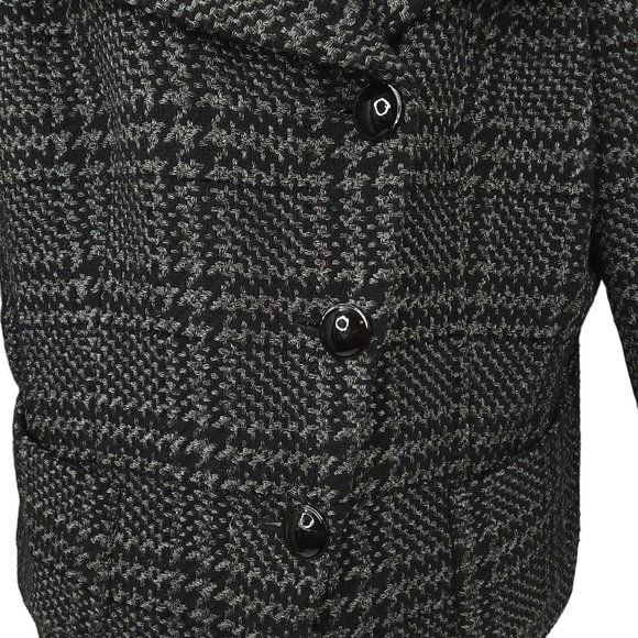 Talbots Collections Petites 3 Button Plaid Jacket Womens Size 14 Metallic Sheen - Picture 4 of 13